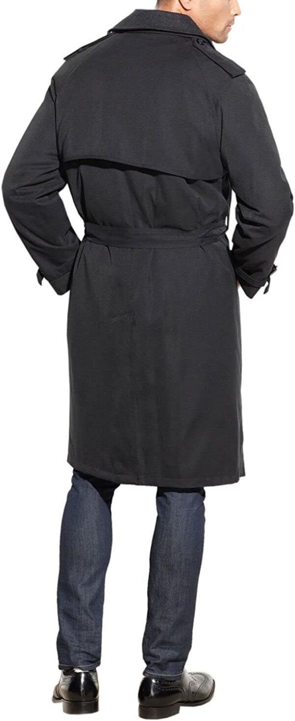 Men's Iconic Double Breasted Trench Coat with Zip-Out Liner and Removable Top Collar