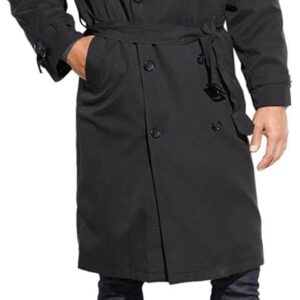 Men's Iconic Double Breasted Trench Coat with Zip-Out Liner and Removable Top Collar