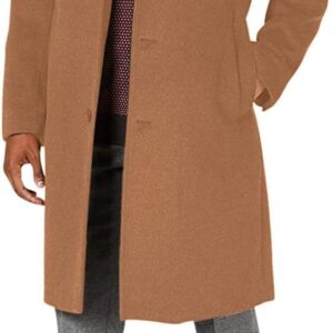 Men's Classic Fit Overcoat Signature Wool Blend Top Coat (Regular & Big-Tall Sizes)