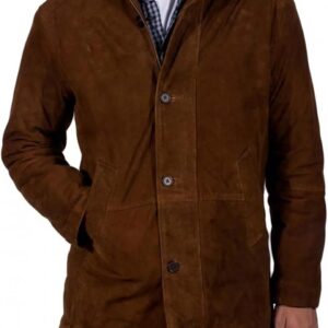 Men’s Suede Leather Mysteries Trench Coat