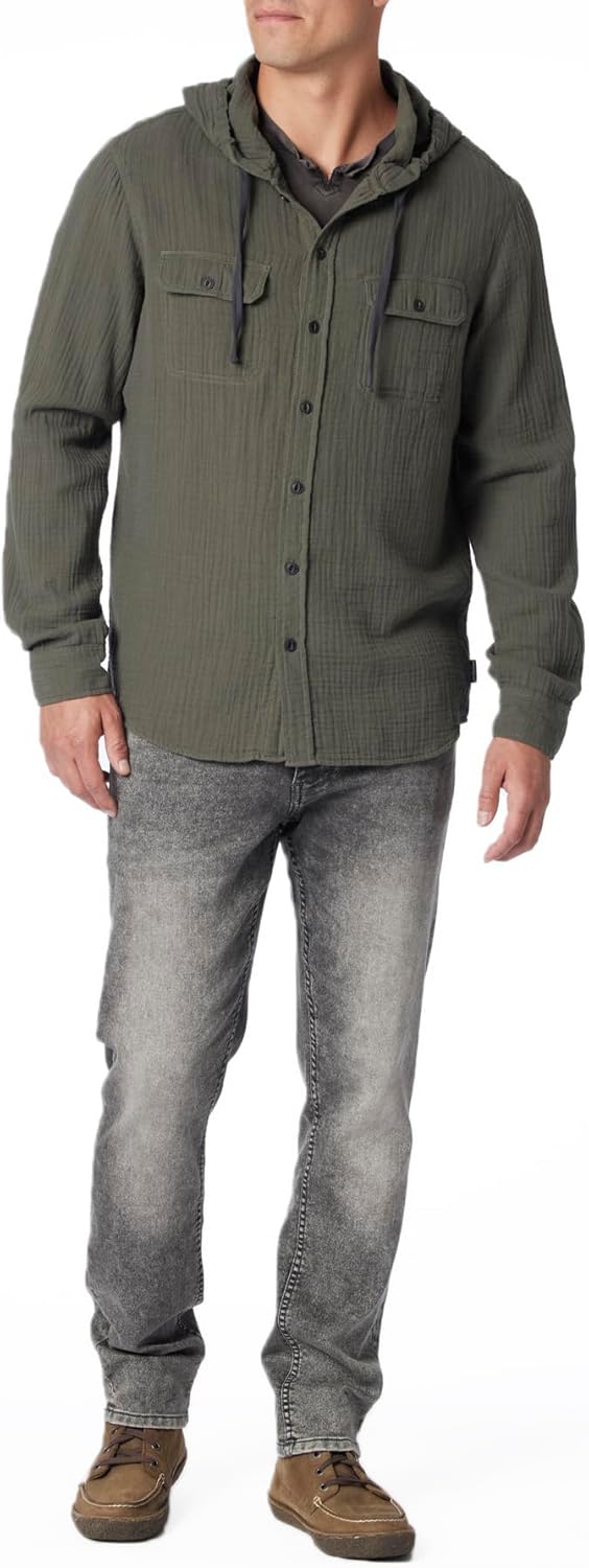 Men's  Gauze Button-up Hoodie