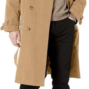 Men's Iconic Double Breasted Trench Coat with Zip-Out Liner and Removable Top Collar