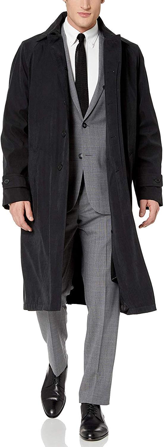 Men's Single Breasted Breasted Full Length Trench Coat All Year Round Raincoat