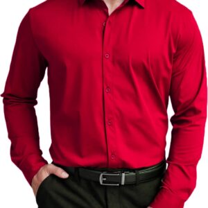 Mens Dress Shirts Long Sleeve Wrinkle Free Shirts Regular Fit Button Down Business Formal Shirts