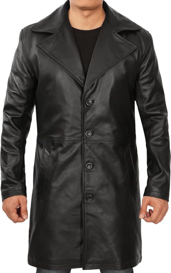 Leather Car Coats For Men - Black/Brown Real Leather Jacket Men