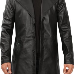 Leather Car Coats For Men - Black/Brown Real Leather Jacket Men