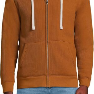 Men's  Lined Waffle Full Zip Hoodie