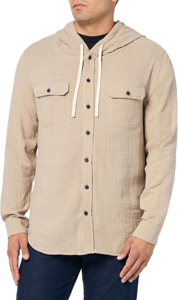 Men's  Gauze Button-up Hoodie