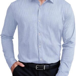 Mens Dress Shirts Long Sleeve Wrinkle Free Shirts Regular Fit Button Down Business Formal Shirts