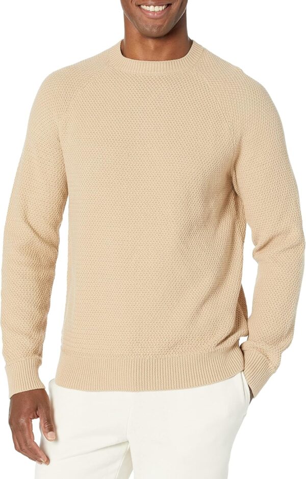 Oversized Crewneck Sweatshirt for Men, Textured, Cotton