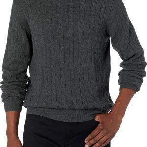 Men's Crewneck Cable Cotton Sweater