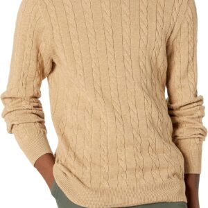 Men's Crewneck Cable Cotton Sweater