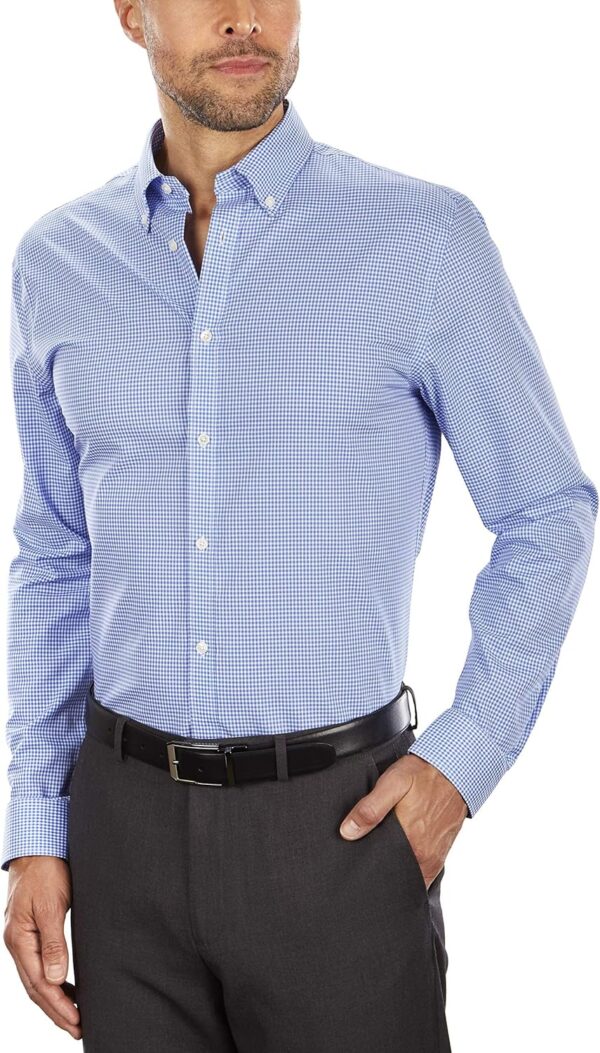 Men's Dress Shirt Slim Fit Non Iron Gingham