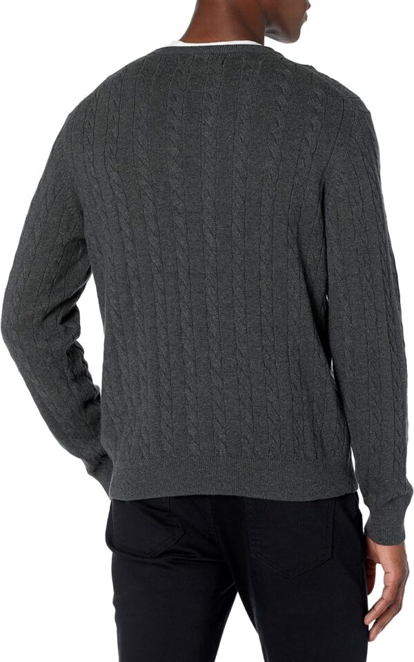 Men's Crewneck Cable Cotton Sweater