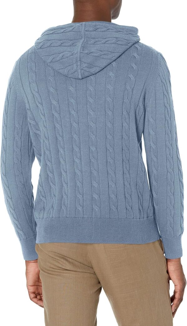 Men's Cotton Cable Knit Hoodie Sweater