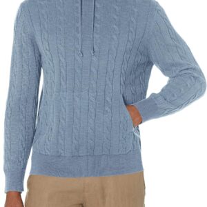 Men's Cotton Cable Knit Hoodie Sweater