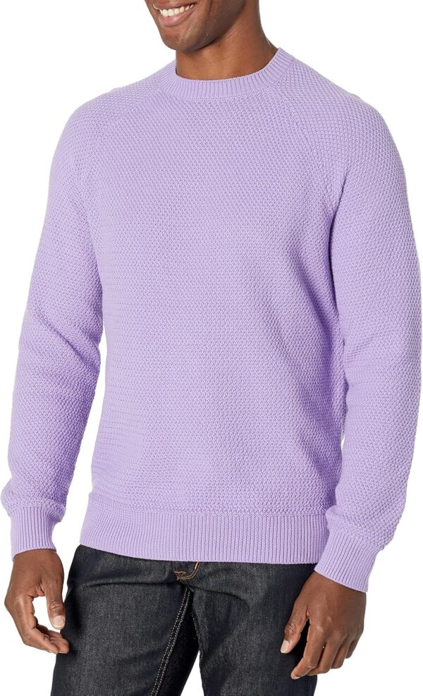 Oversized Crewneck Sweatshirt for Men, Textured, Cotton